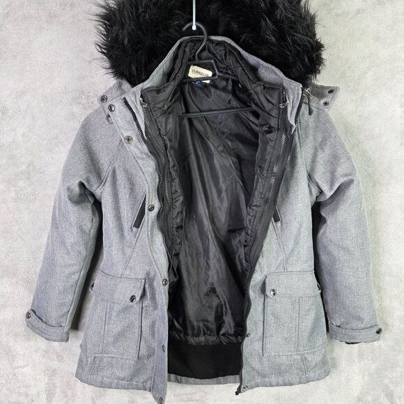 Womens Magellan Gray & Black Hooded Parka Jacket w/ Black Quilted Inner Layer M - Picture 4 of 11